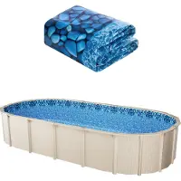 Vevor ovale zwembadtent, 914x457x120 cm, binnentent van standaard dikte, slijtvast, waterretentief, geschikt voor zwembaden met een wandhoogte van 132 cm
