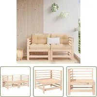 The Living Store Tuinset - Tuinbank - Tuinhoekbanken 2 st massief grenenhout - Hout Meubel - Grenenhout - Lounge Set