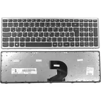 T-ProTek Toetsenbord, zwart, met grijze rand, zonder achtergrondverlichting, compatibel met Lenovo IdeaPad Z500G