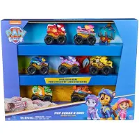 Paw Patrol : Rescue Wheels 7-delige Pup Squad Racers-cadeauset met exclusief Roxi-speelgoed voor jongens en meisjes vanaf 3 jaar
