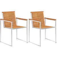 vidaXL Tuinstoelen 2 st met kussens massief acaciahout en staal