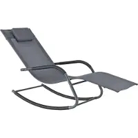 En.casa Ligstoel Caracena schommelstoel 147x63x89 cm donkergrijs
