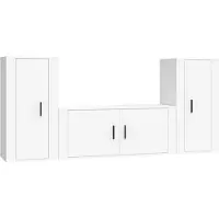 vidaXL 3-delige Tv-meubelset bewerkt hout wit
