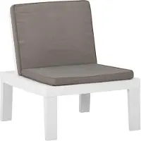 Syfax Loungestoel met kussen kunststof wit