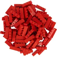 LEGO 1x4 stenen, hoge stenen, rood - 3010, NIEUW! Aantal: 50x