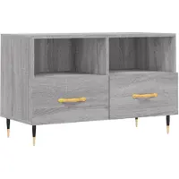 Syfax Tv-meubel 80x36x50 cm bewerkt hout grijs sonoma eikenkleurig