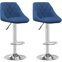 Syfax Barkrukken 2 st fluweel blauw