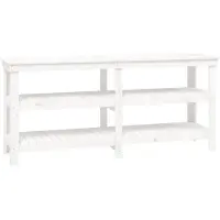 Syfax Werkbank 181x50x80 cm massief grenenhout wit