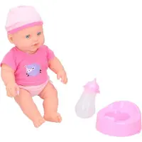 Huismerk Premium Baby Pop Met Flesje & Potje - 31 Centimeter