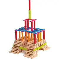 Woody 95004 - Houten plankjes set - 200 stuks - Multikleur