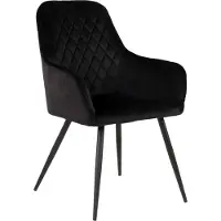 Ebuy24 Harbo Eetkamerstoel Velvet Zwart - Set van 2