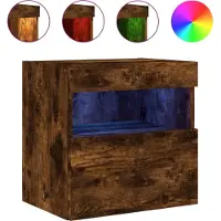 Sonstiges Tv-wandmeubel met LED-verlichting 40x30x40 cm gerookt eiken
