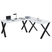 VCM Houten Bureau | Hoekbureau Plain | 130x130 | L Vorm Links of Rechts | Werktafel Plaat 50 cm Diep | Computertafel Kantoormeubilair - Lona X