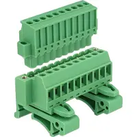 DeLOCK Terminal block set for DIN rail 10 pin with screw lock