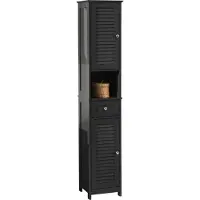 SoBuy Hoge Badkamerkast Donkergrijs 32x170x30cm
