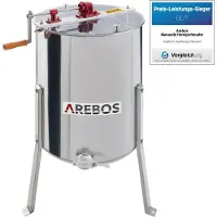 Arebos Honing Extractor - Honing Centrifuge - Roestvrij Staal - Handmatig - voor 4 honingraatjes 26 x 42cm