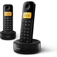 Philips D1602B/01 Huistelefoon - DECT Telefoon - 2 Handsets - Zwart