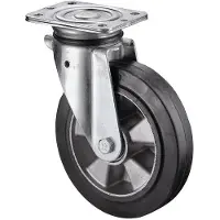 BS Rollen Zwenkwiel voor zware lasten | wiel-d. 200 mm draagvermogen 450 kg | rubber | 135 mm 110 mm | 1 stuk - L600.B80.200 L600.B80.200