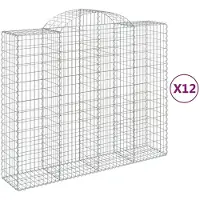 vidaXL Schanskorven 12 st gewelfd 200x50x160/180 cm ijzer