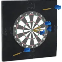 Relaxdays dartbord surround ring R6 - 4-delig - 45 cm - muurbescherming - Ø 71x71x3 cm - zwart