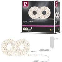 Paulmann SimpLED LED Strip 10 Meter Warm Wit 3000K - Plug & Play Set - 22W - 300 lm/m - 60 LEDs/m - Voor Binnen - Gecoat