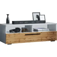 VCM ArilaXL TV-meubel 1 kleppe 2 planken wit, eik decor.