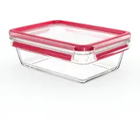 EMSA N1041000 Clip and Close Glazen Vershoudbewaarbakje 1.3L 16.6x7.9 cm Rood