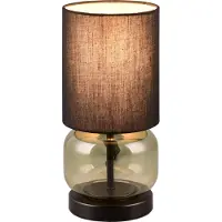 TRIO ELIO - Tafellamp - Zwart mat - excl. 1x E27 40W - Snoerschakelaar - Groen glas