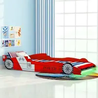 Prolenta Maison Exclusive - Kinderbed met LED-verlichting, raceauto-design, 90 x 200 cm, rood