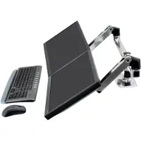 Ergotron LX Dual Side-by-Side Arm - maximum 27" - bureau bevestiging - geborsteld aluminium