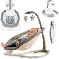 Lionelo Pascal - Baby Wipstoel & Bouncer - met Zachte Trillingen - 12 Melodieën - Verstelbare Rugleuning - Speelboog met Speelgoed - 5-Puntsgordel - Compact Opvouwbaar - Wipstoeltje - Schommelstoel