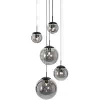 Steinhauer Hanglamp Bollique 5-lichts Rond smoke glasbol