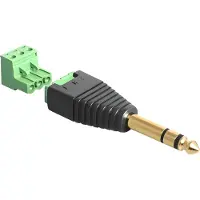 DeLOCK 6,35mm Jack (m) Terminal Block - verguld - 3-polig / stereo