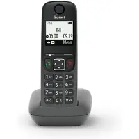 Gigaset AS490, Analoog/DECT-telefoon, draadloos handset, handsfree functie, 100 contacten, nummerherkenning, zwart