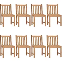 vidaXL Tuinstoelen 8 st met kussens massief teakhout