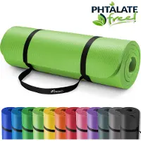 Tresko Yoga mat lichtgroen 1 cm dik, fitnessmat, pilates, aerobics