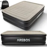 Arebos Luchtbed - Luchtbed 2 persoons - Luchtbed met ingebouwde pomp - Incl. Draagtas en Reparatiekit - 203 × 152,5 × 51