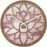 Nextime Lotus – Wandklok – 40 cm – Hout – Roze – Stil