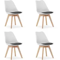 Leobert Scandinavische eetkamerstoelen - set van 4 - beukenhout - 82 x 49 cm