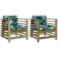 vidaXL Tuinstoelen 2 st met kussens geïmpregneerd grenenhout