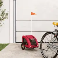 Prolenta Maison Exclusive - Fietsaanhanger voor honden, rood. Gemaakt van Oxford-stof en metaal