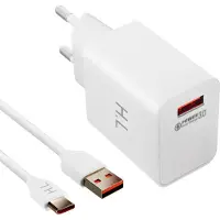 Avizar USB Netlader 3A Qualcomm Quick Charge 3.0 USB Type C Kabel 1m Wit
