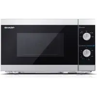 Sharp YC-MS01E-S Solo-magnetron, 20 liter, 800W, 5 vermogensniveaus, 25,5 cm glazen draaitafel, zilverkleurig