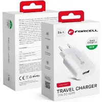 Forcell Netlader stopcontact usb 2a, Wit