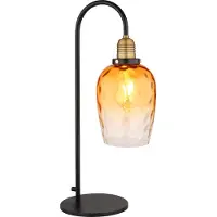 Globo Tafellamp Salvy Amber Glas Honinggraat