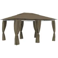 Syfax Tuinpaviljoen met gordijnen 180 g/m² 4x3 m taupe