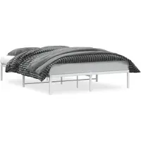 vidaXL Bedframe metaal wit 150x200 cm