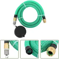 The Living Store Zuigslang met messing koppelingen 1,1'' 4 m PVC groen - Tuin Slang - Water Slang - Zuigslang - Pvc Slang - Groene Slang