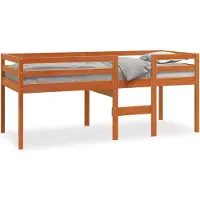 vidaXL Hoogslaper massief grenenhout wasbruin 80x200 cm