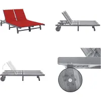 vidaXL Ligbed 2-persoons met kussens massief acaciahout grijs - Ligbed - Ligstoel - Ligbedden - Ligstoelen